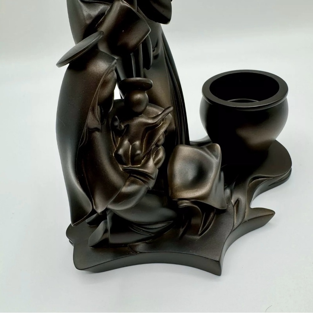 PartyLite Holy Night Tealight Holder P8262 Bronze Holy Family Christmas Nativity - Picture 12 of 13